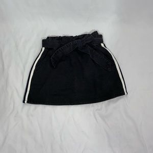 Black denim mini skirt